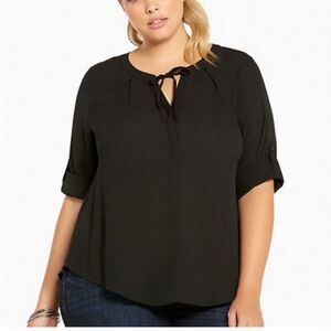 Maurices Classic Black Tie-Neck Blouse